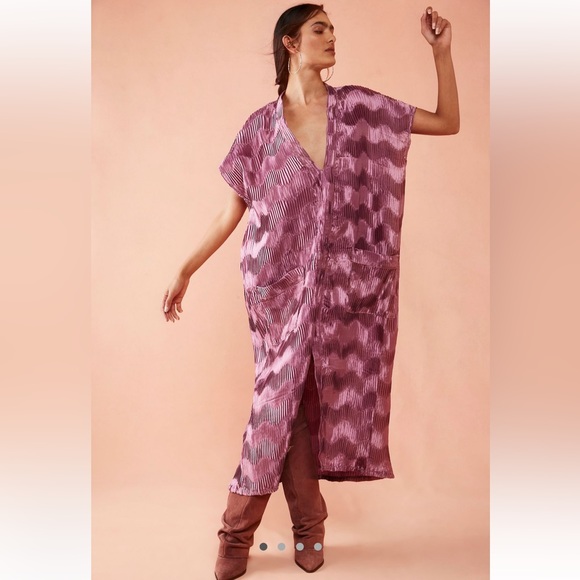 NWT Free People Wrinkle in Time Maxi Kaftan One Size in Plum - Picture 1 of 5